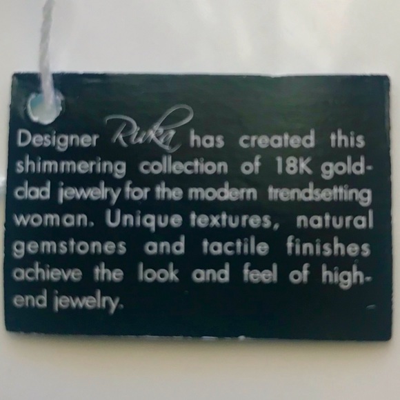 RIVKA FRIEDMAN 18K SAPPHIRE & CZ DROP EARRINGS - Picture 3 of 7